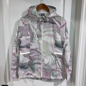 Lightweight Marble Print Hooded Windbreaker Jacket Joe Fresh - size M